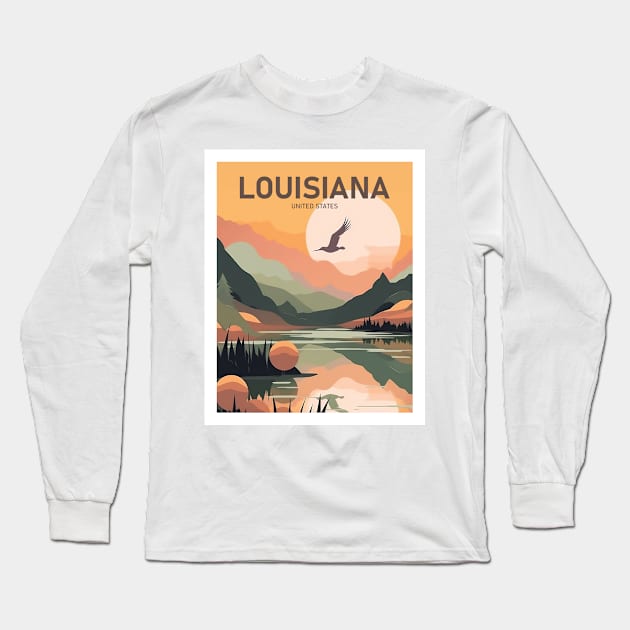 LOUISIANA Long Sleeve T-Shirt by MarkedArtPrints